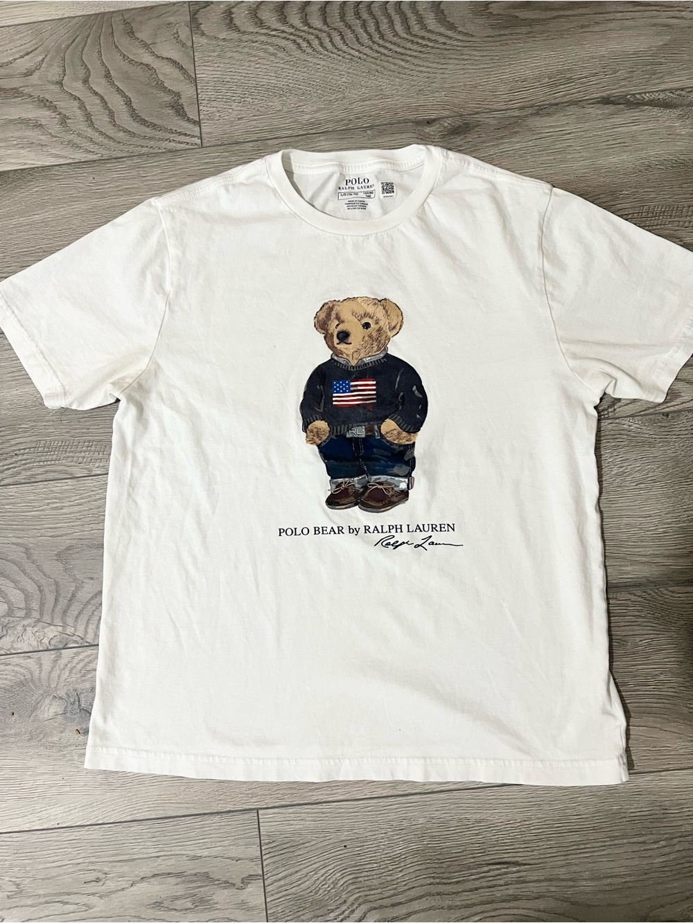 POLO BEAR RALPH LAUREN T SHIRT LARGE 14 16